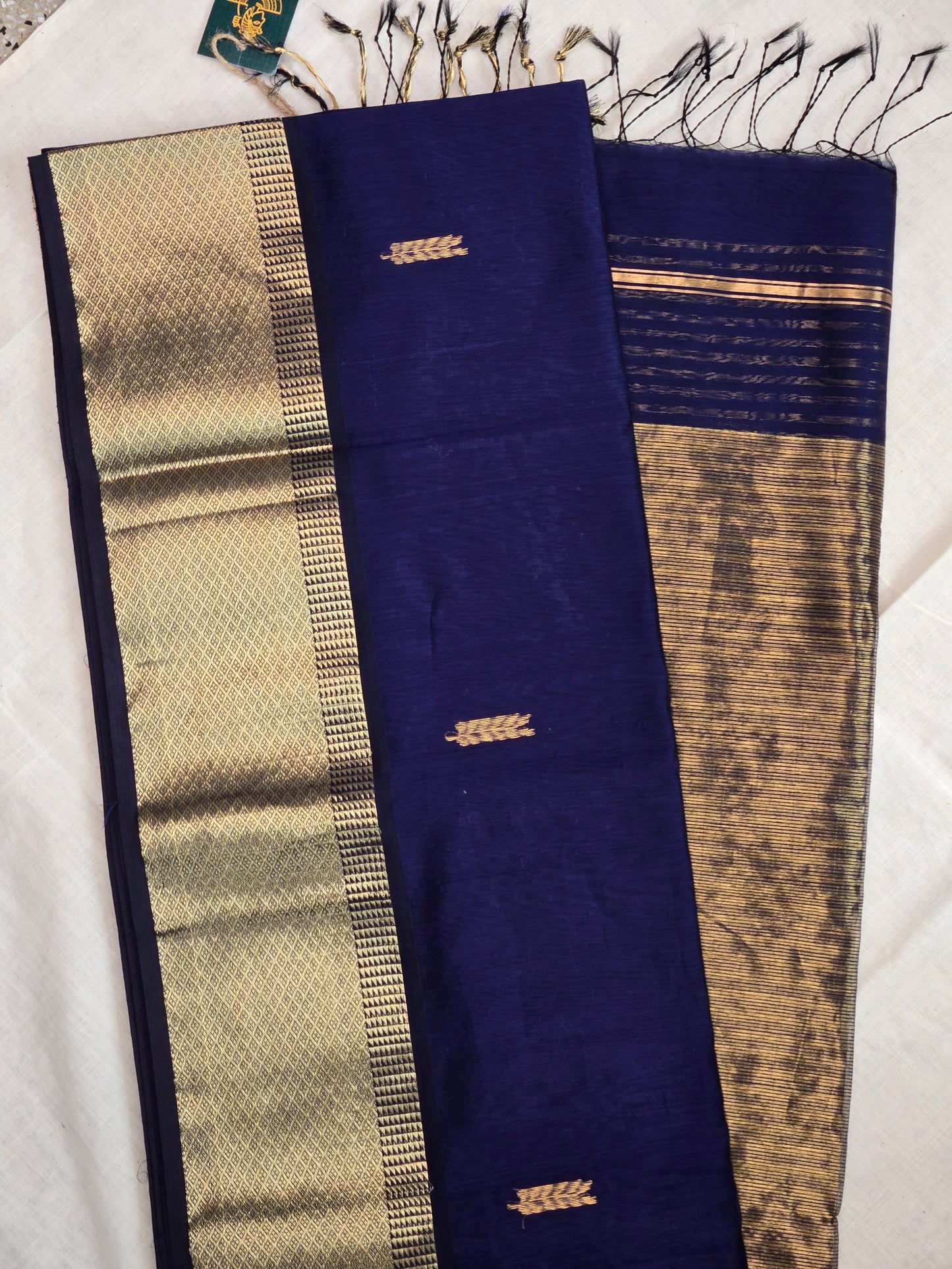 Blue Maheshwari Silk Cotton Saree
