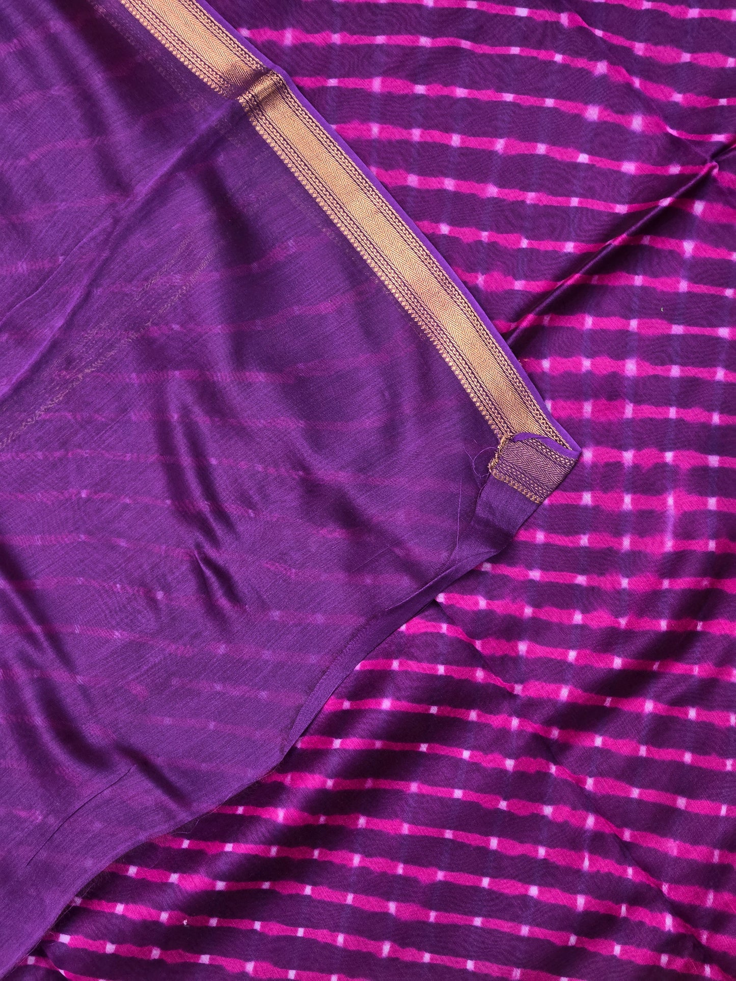 PURPLE TIE DYE MOTDA SILK COTTON SAREE