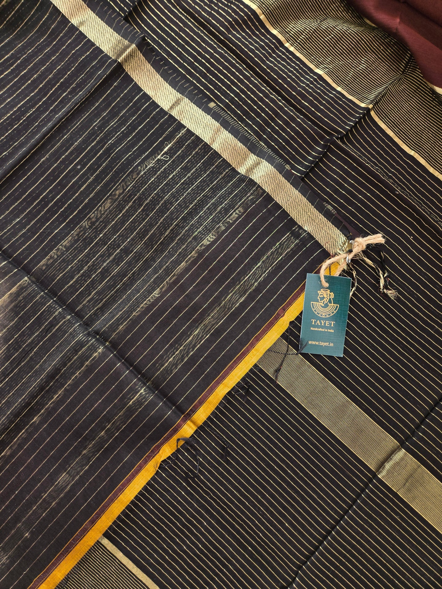 Brown Maheshwari Silk Cotton Saree