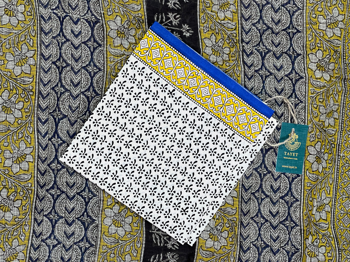 Black Printed Kota Doria Saree