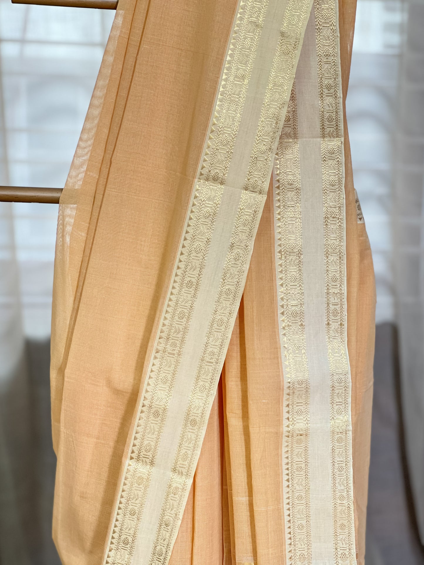 Peach Maheshwari Cotton Saree