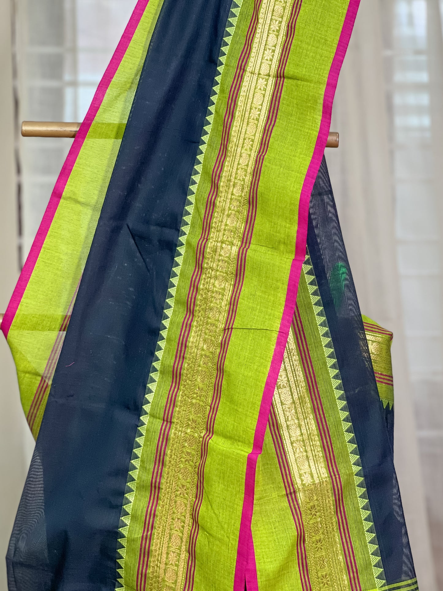 Black Kanchi Cotton Saree