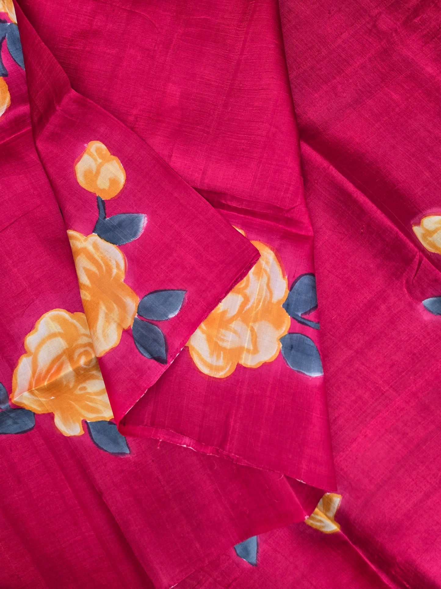 Pink Printed Pure Silk Saree