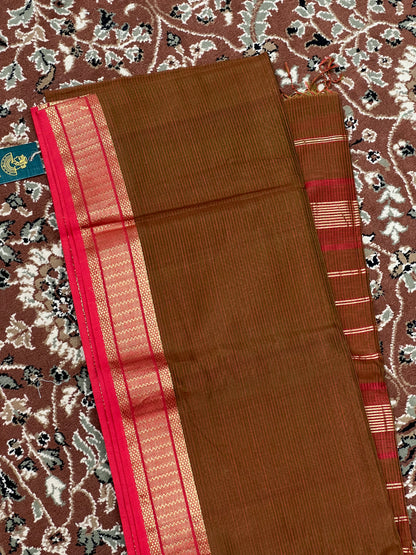 Dual Shade Silk Cotton Maheshwari Saree