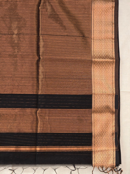 Black Maheshwari Silk Cotton saree