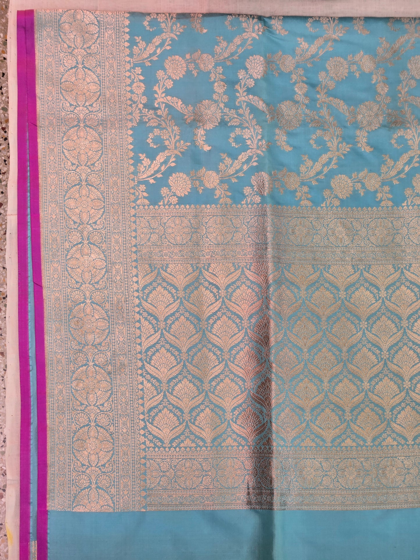 Sky Blue Banarasi Handloom Silk Saree