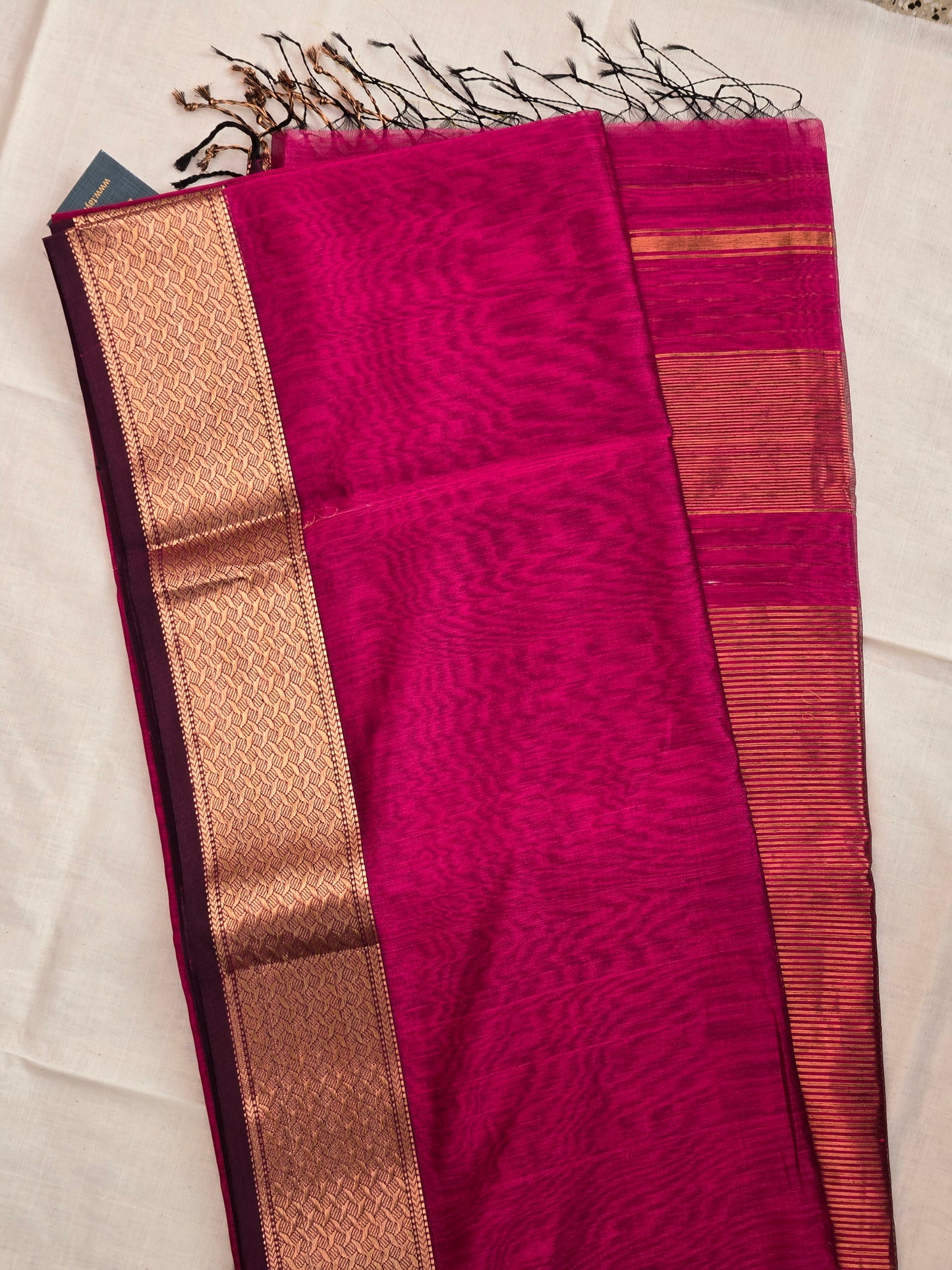 Pink Maheshwari Silk Cotton Saree