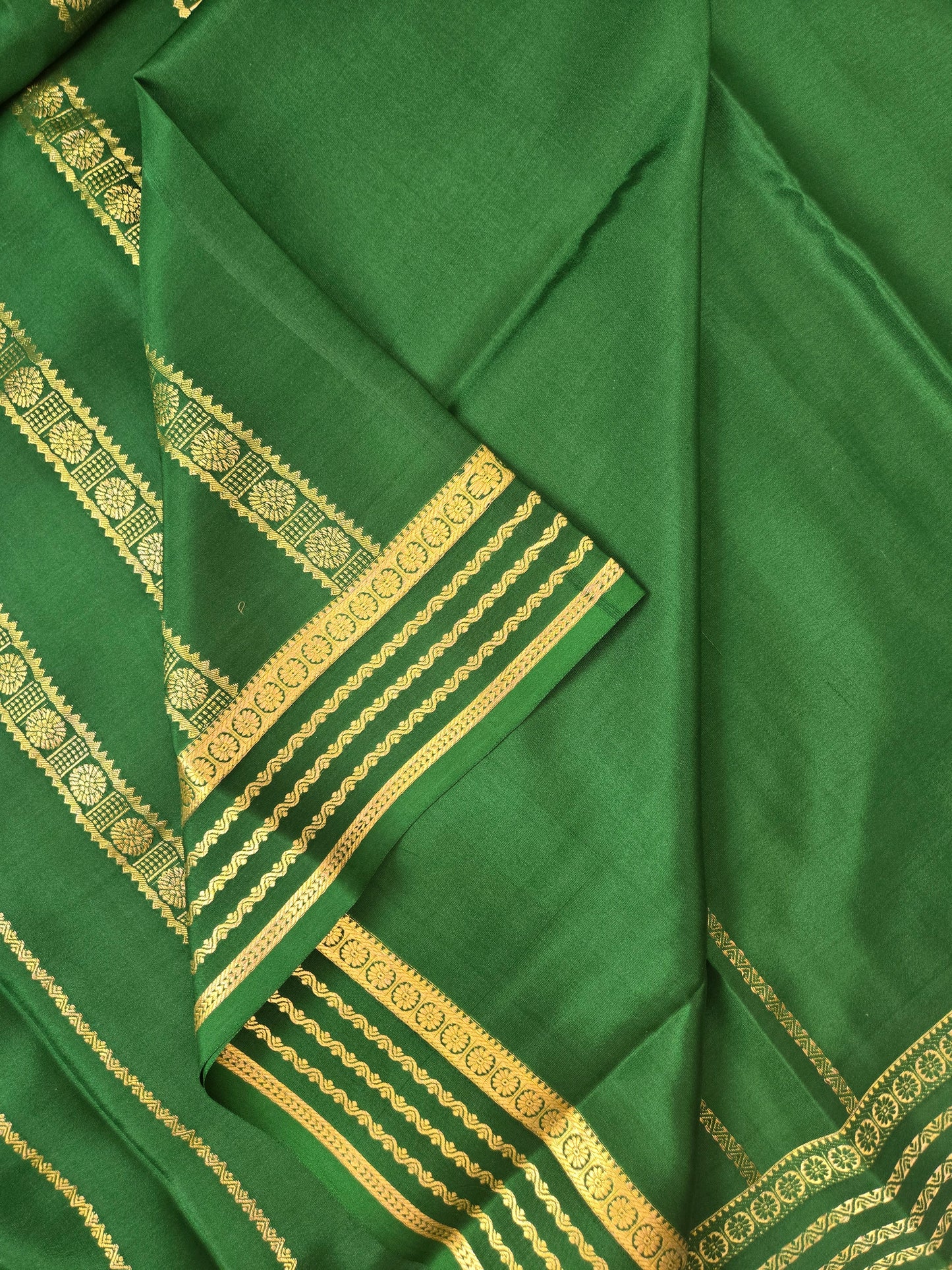 Green Mysore Crepe Silk Saree