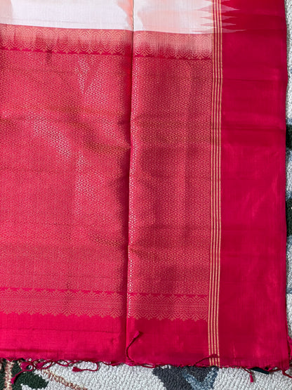 Off White Pure Silk Saree