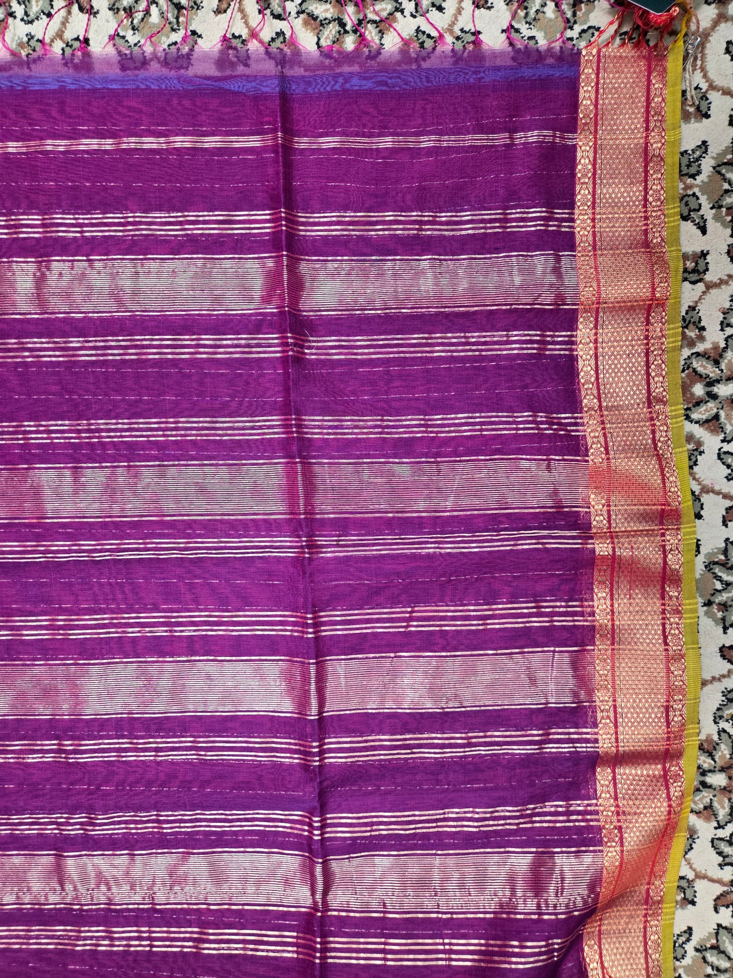 Purple Silk Cotton Saree