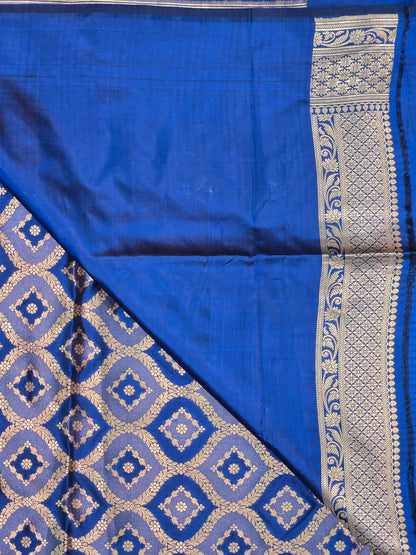 Blue Handloom Banarasi Silk Saree