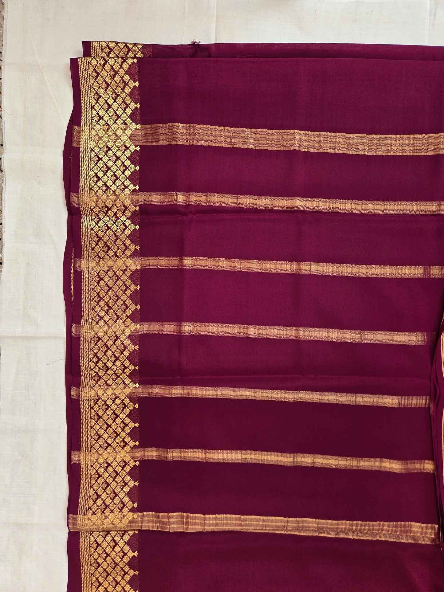 Magenta Mysore Crepe Silk Saree