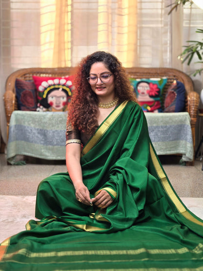 Green Mysore Crepe Silk Saree