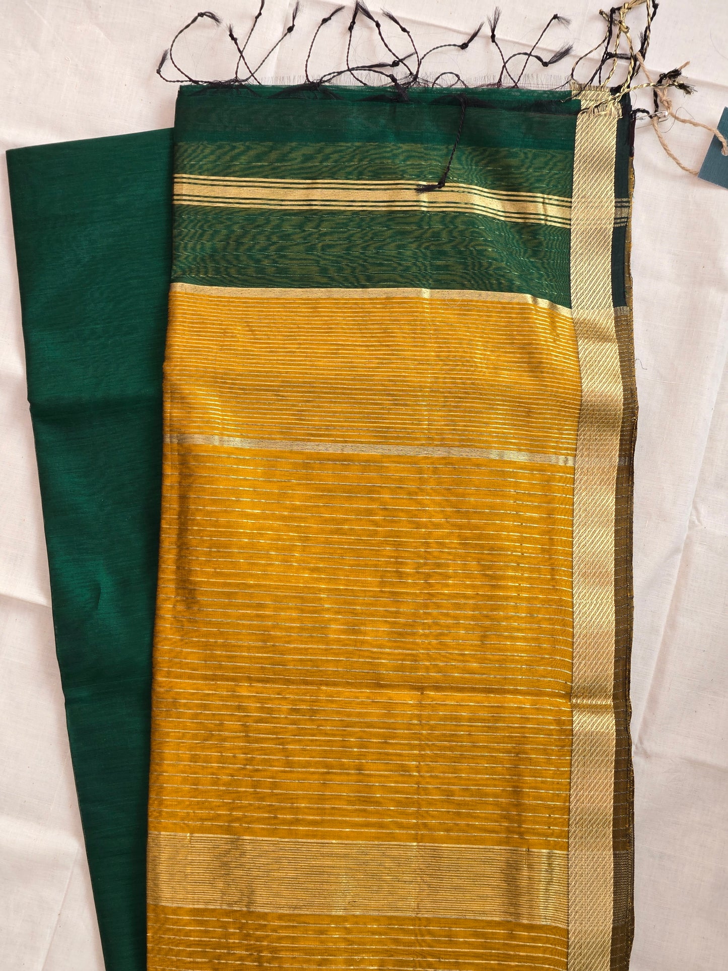 Green Maheshwari Silk Cotton Saree