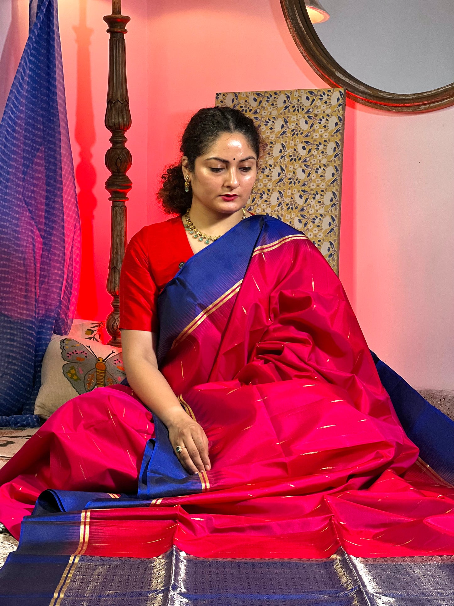 Pink Pure Soft Silk Saree