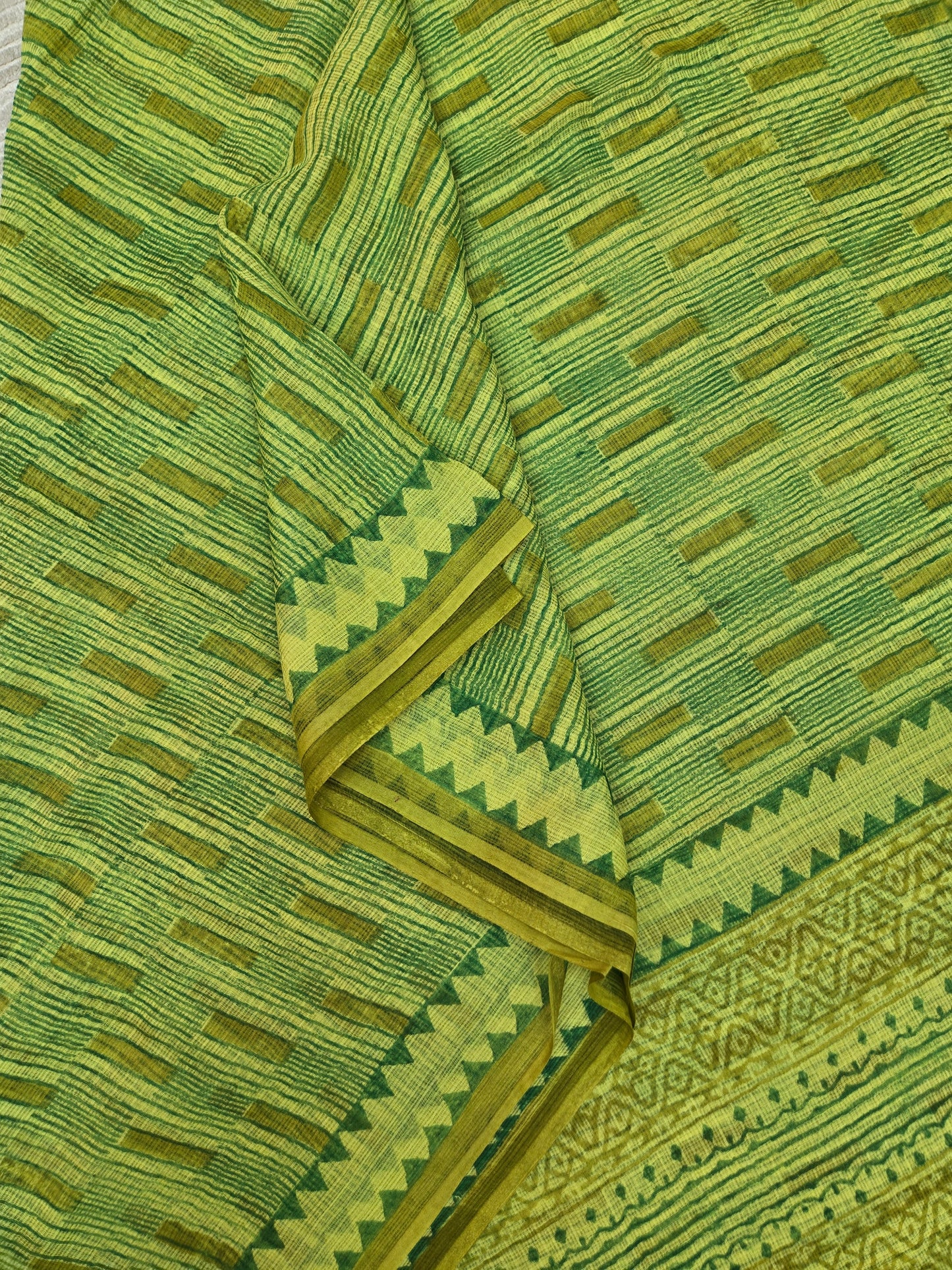 Green Handblock Kota DORIYA saree