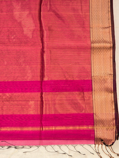 Pink Maheshwari Silk Cotton Saree