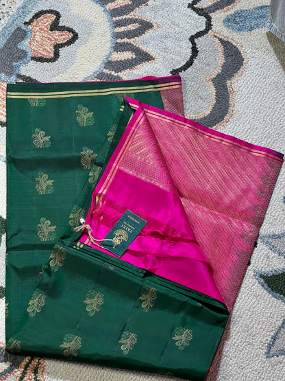 Green Pure Soft Silk Saree