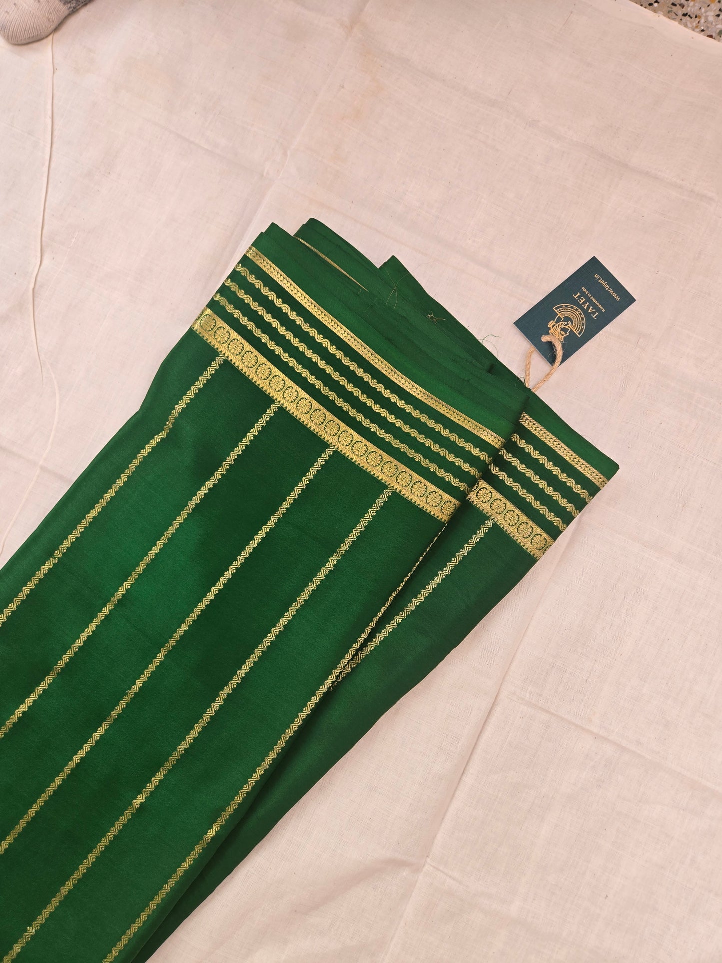 Green Mysore Crepe Silk Saree