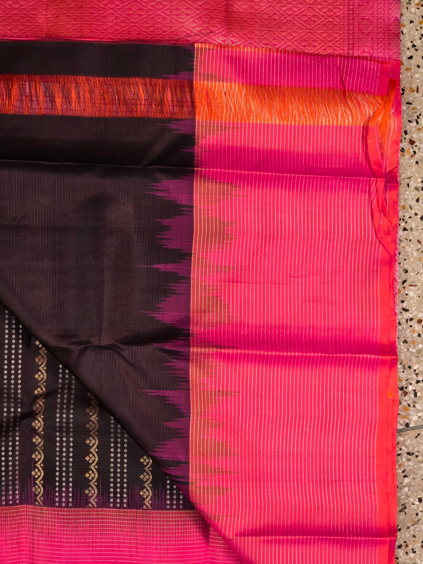 Black Pure Soft Silk Saree