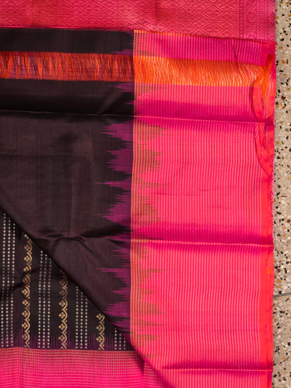 Black Pure Soft Silk Saree