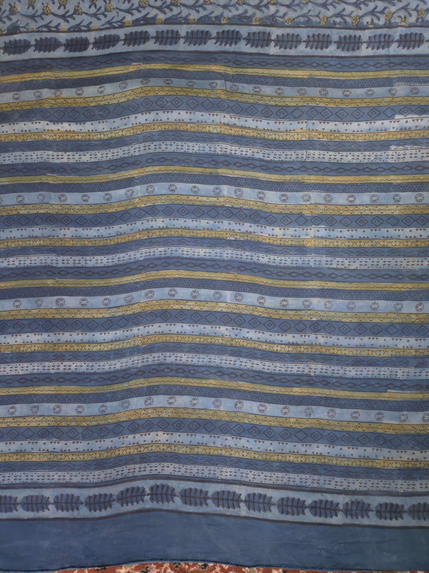 Indigo Handblock Printed Modal Silk Saree