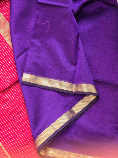 Purple Maheshwari Silk Cotton Saree