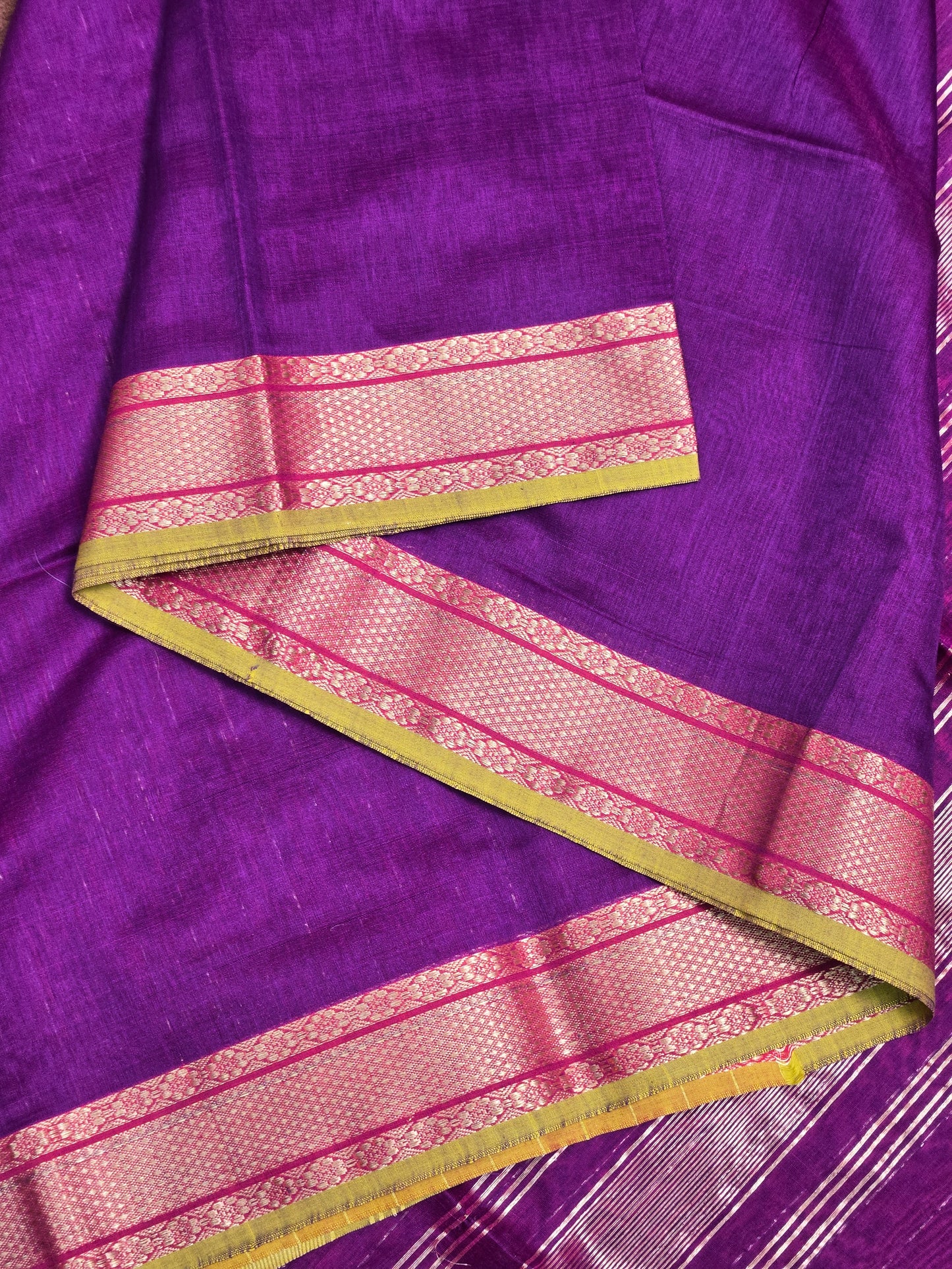 Purple Silk Cotton Saree