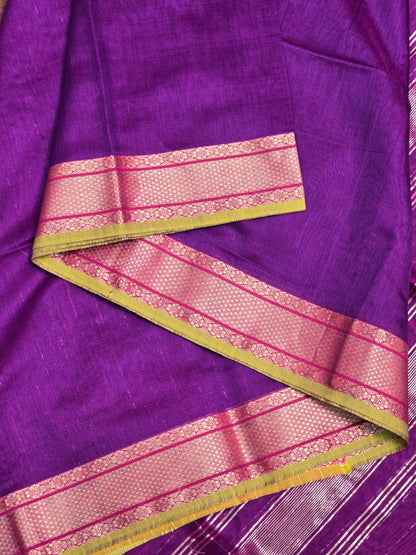 Purple Silk Cotton Saree