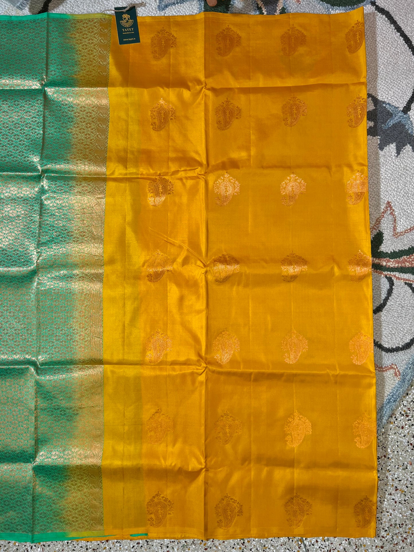 Yellow Pure Soft Silk Saree