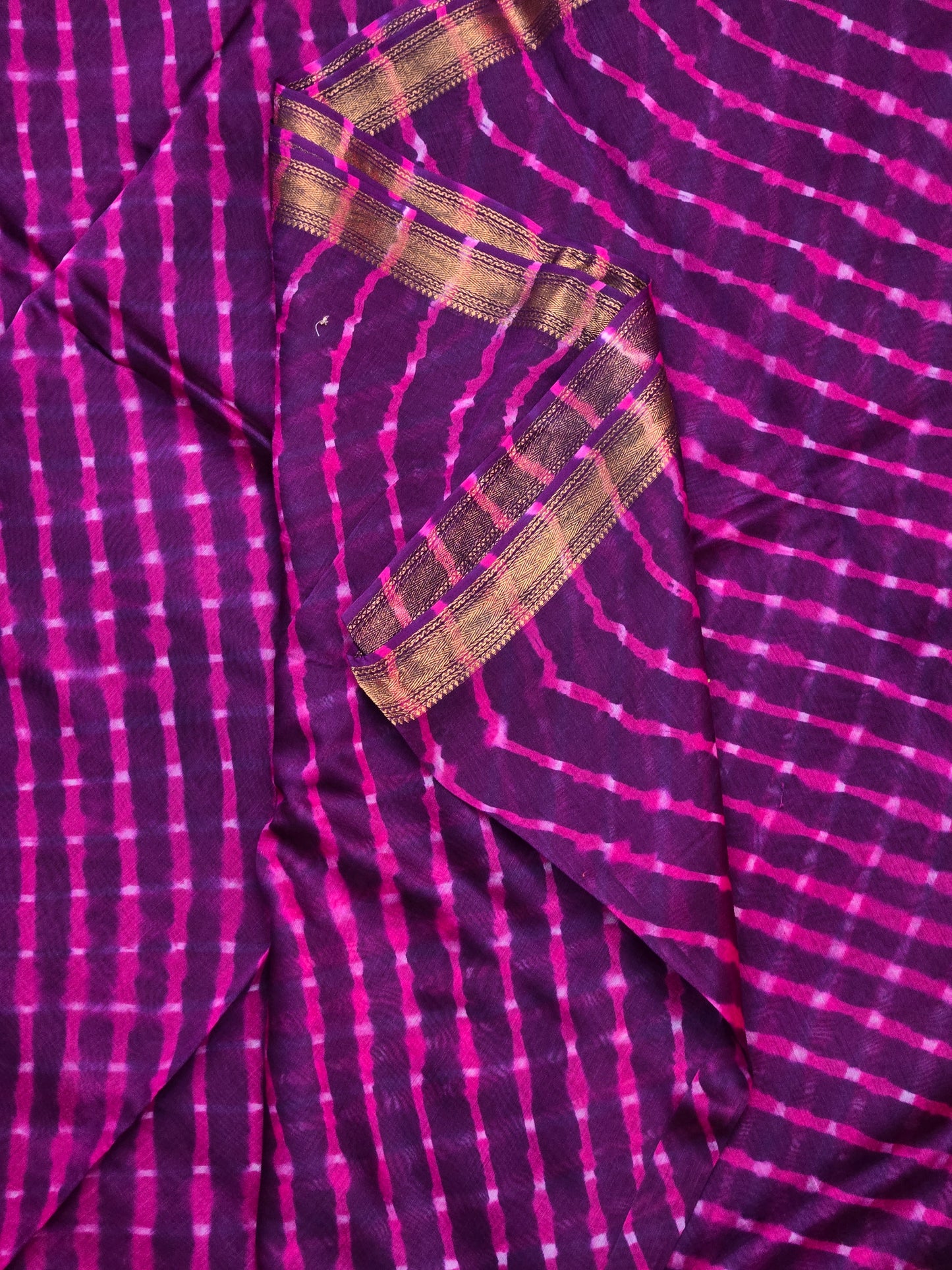 PURPLE TIE DYE MOTDA SILK COTTON SAREE