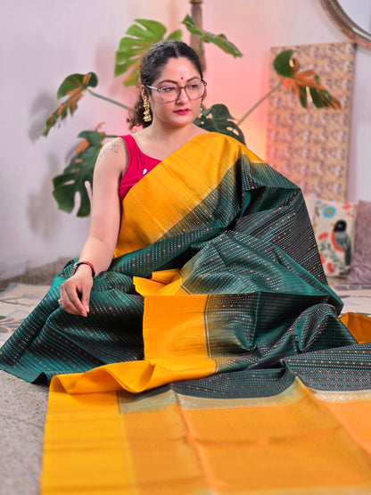 Green Pure Soft Silk Saree