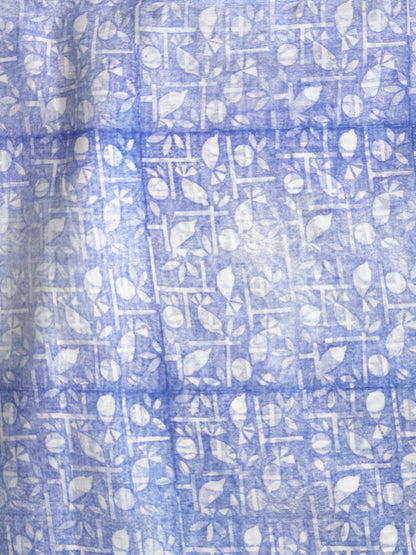 Blue Printed Silk Cotton Saree 2