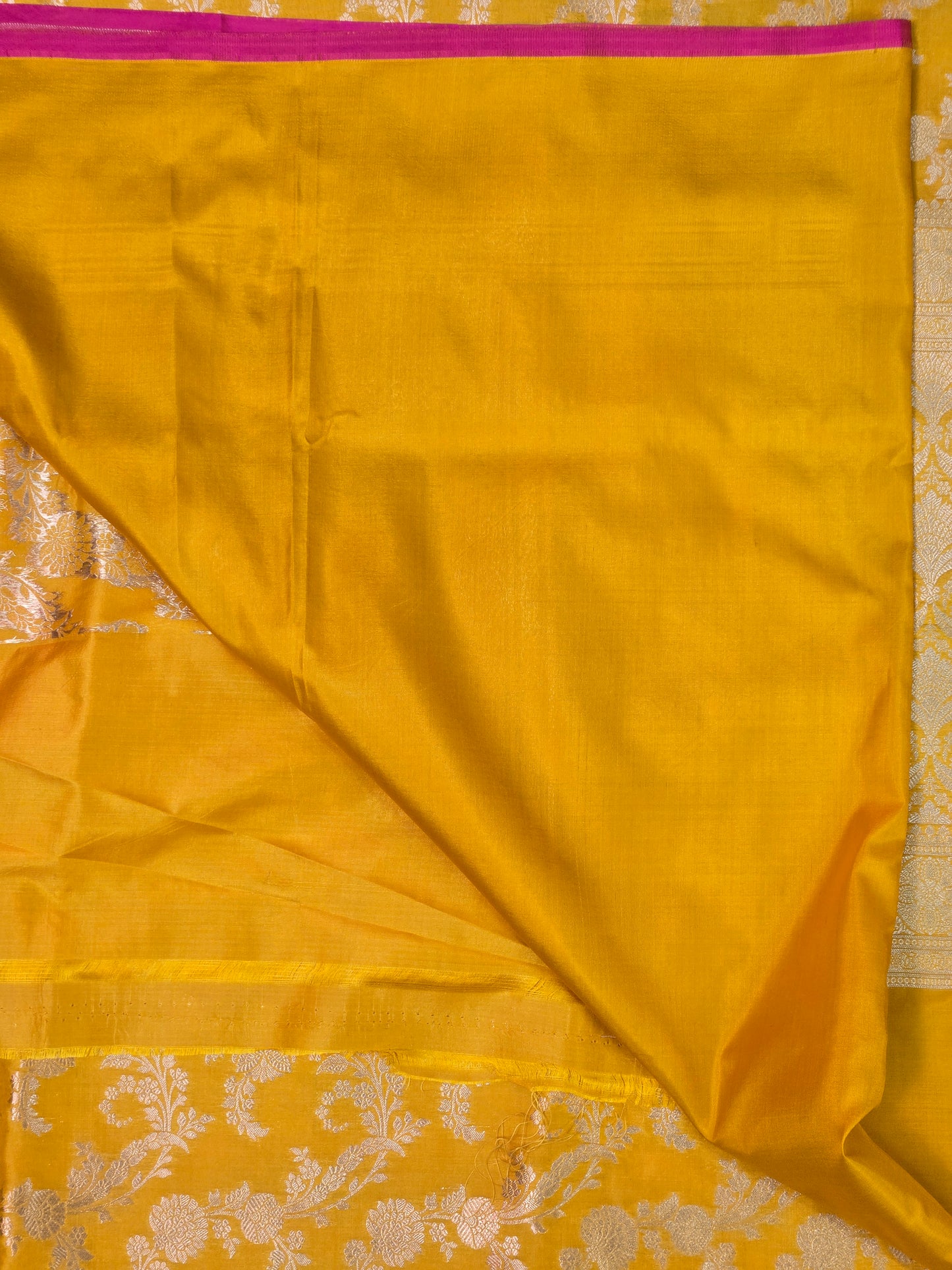 Yellow Banarasi Handloom Silk Saree