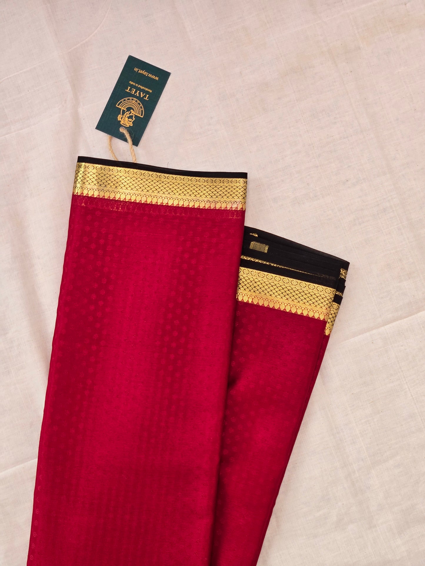 Maroon Mysore Crepe Silk Saree