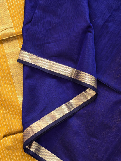 Blue Maheshwari Silk Cotton Saree