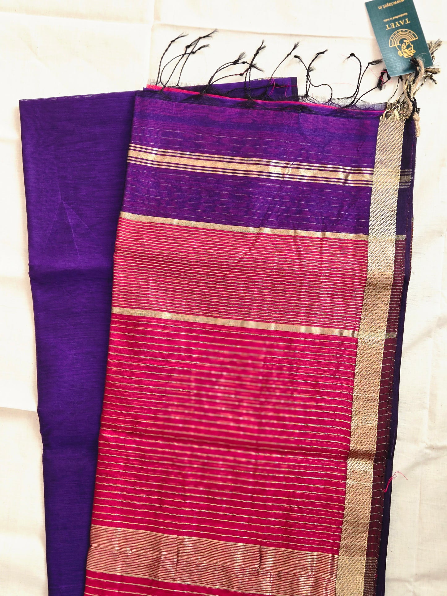 Purple Maheshwari Silk Cotton Saree