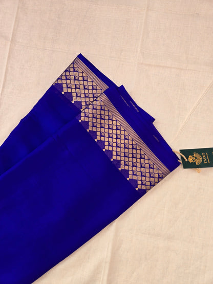 Blue Mysore Crepe Silk Saree