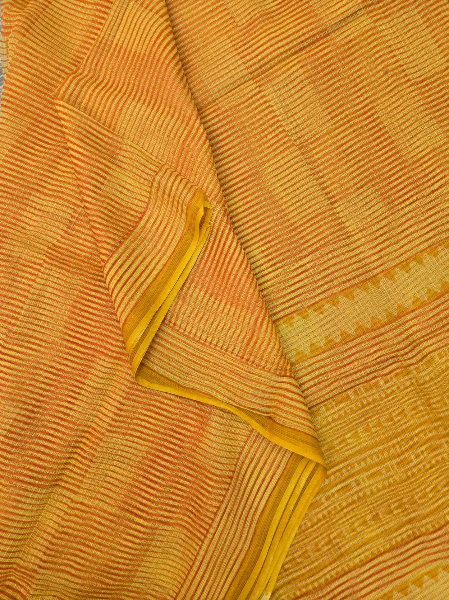 YELLOW HANDBLOCK KOTA DORIYA SAREE