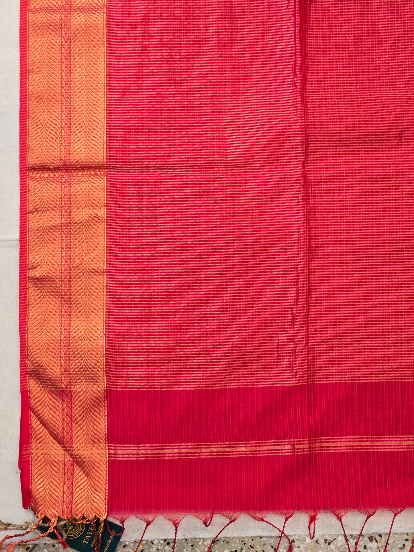 Pink Maheshwari Silk Cotton Saree