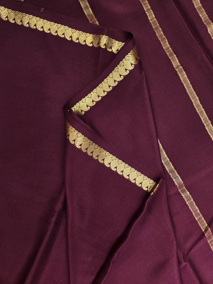 Rich Maroon Mysore Crepe Silk Saree