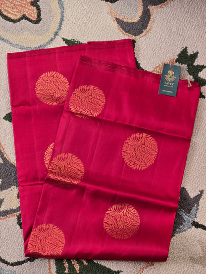 Maroon Pure Soft Silk Saree