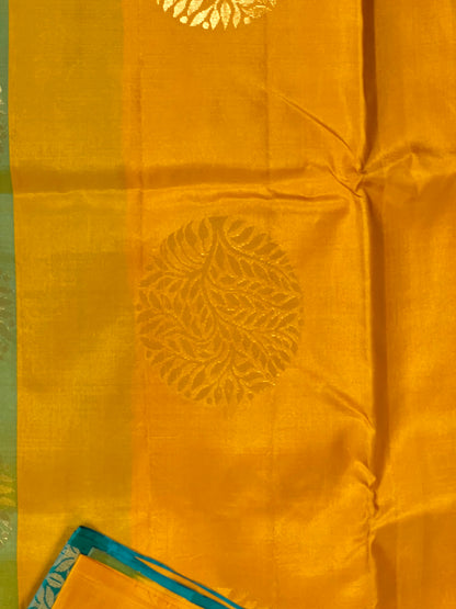 Yellow Pure Soft Silk Saree