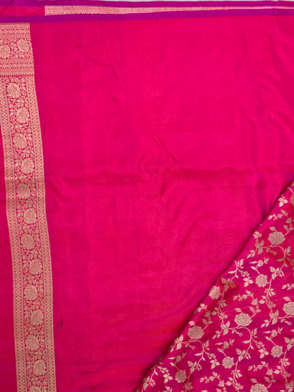 Pink Banarasi Handloom Silk Saree