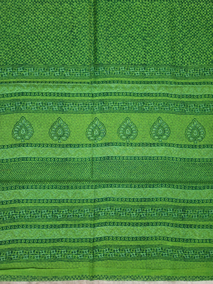 GREEN HANDBLOCK KOTA DORIYA SAREE