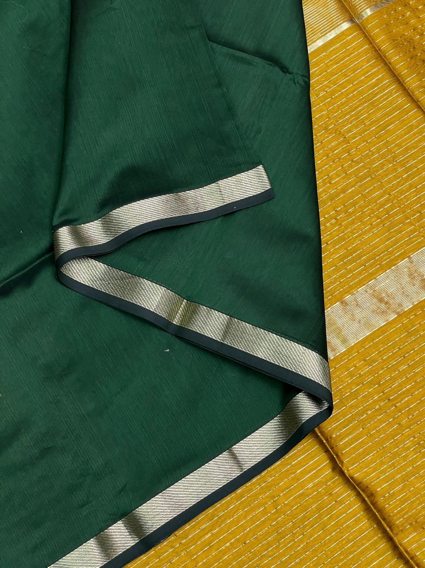 Green SilkCotton Maheshwari Saree