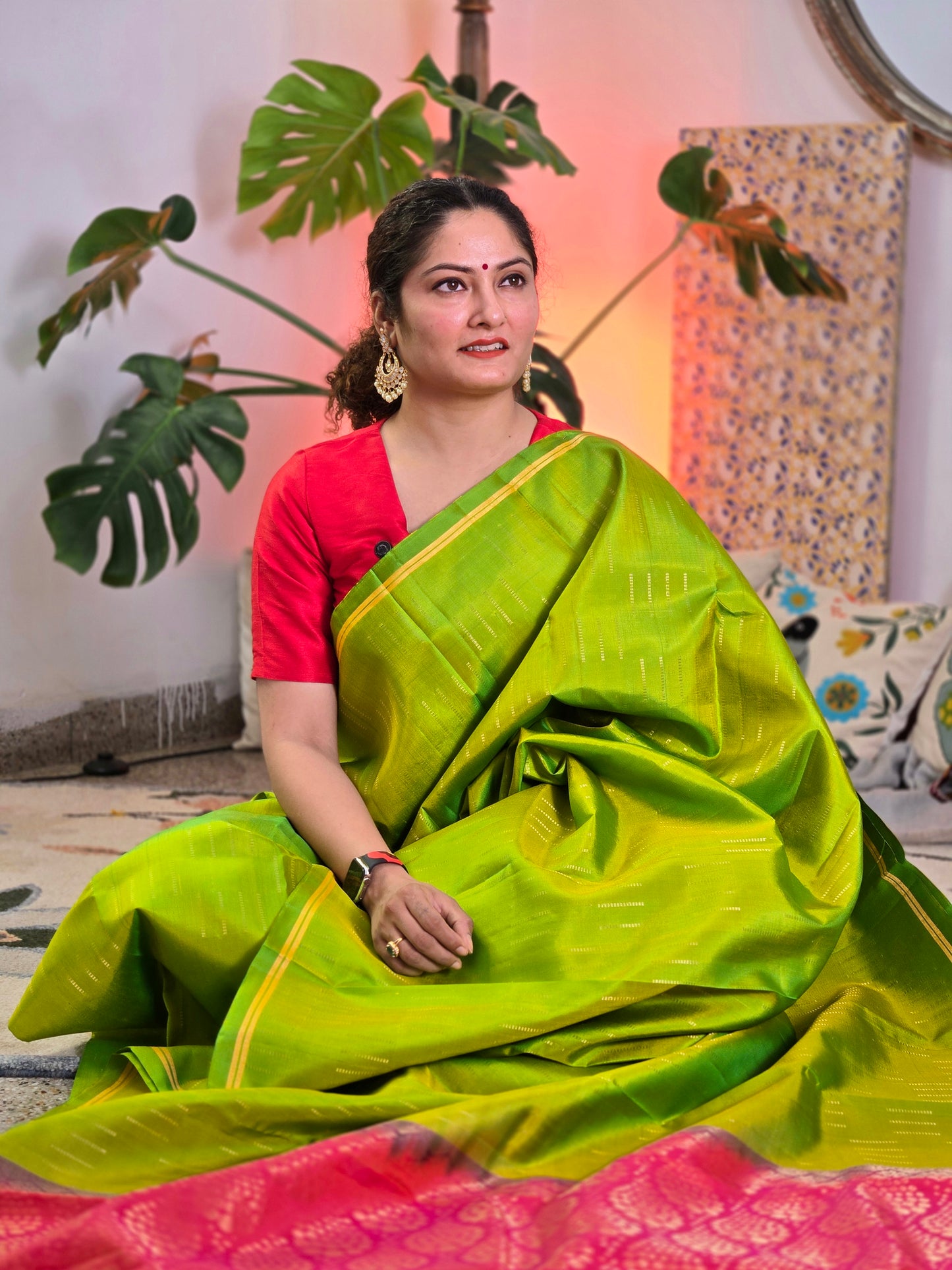 Green Pure Soft Silk Saree