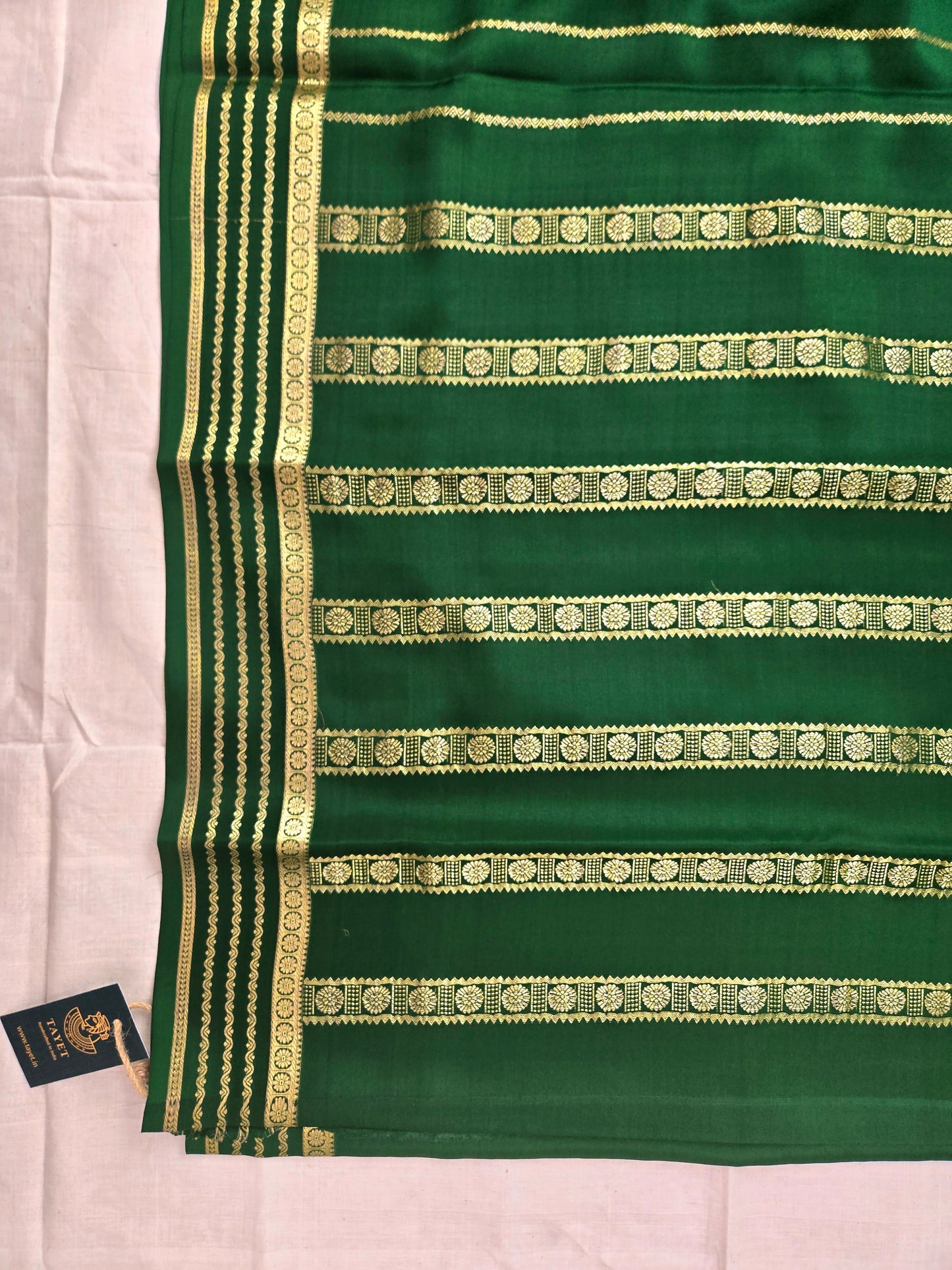 Green Mysore Crepe Silk Saree