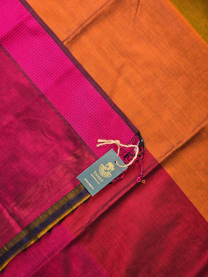 Mustard Green Maheshwari Silk Cotton Saree