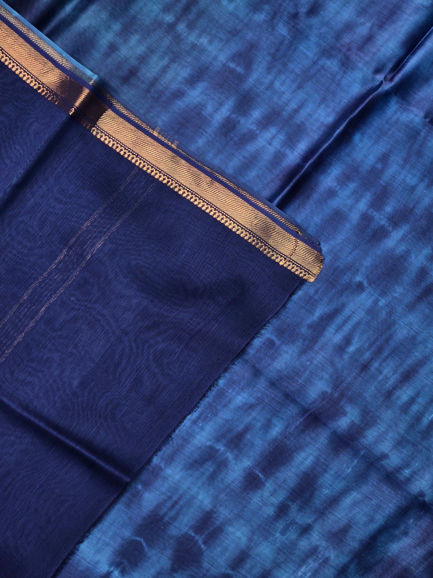 BLUE SHIBHORI SILK COTTON SAREE